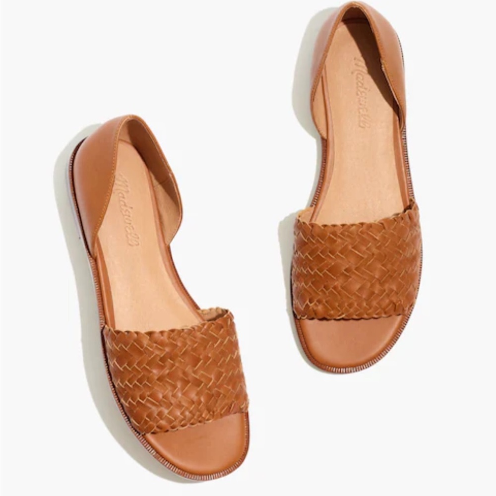 Madewell Kinsley d’Orsay Women's Tan Woven Leather Flats